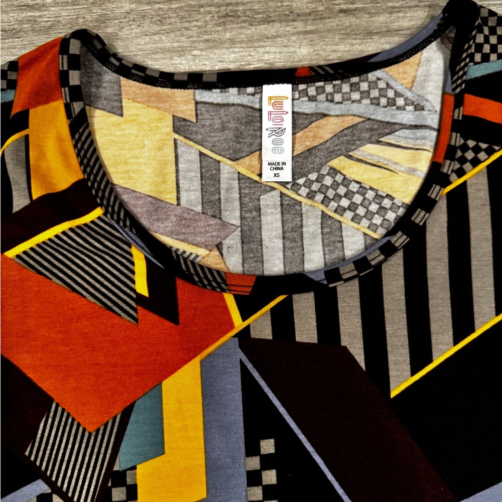 Lularoe Colorful Geometric Pattern Top